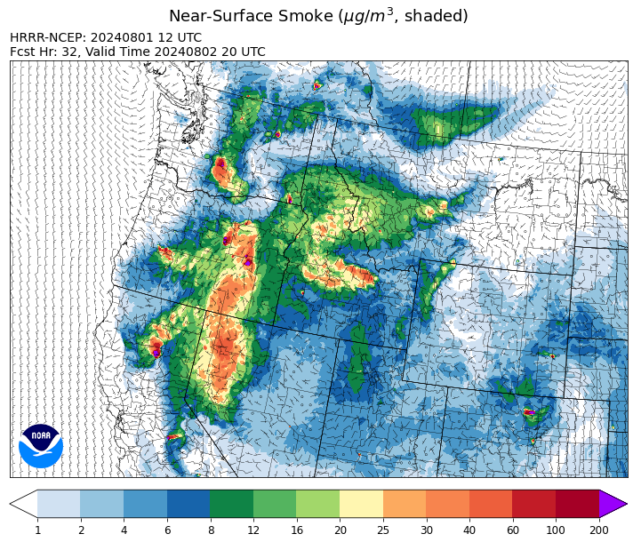 By Friday afternoon, the HRRR smoke model shows light to medium concentrations of smoke returning to Western Montana.